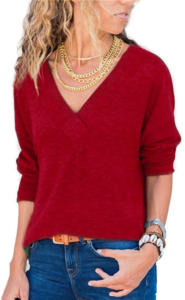 Knit Tunic V-Neck Blouse - Image 2