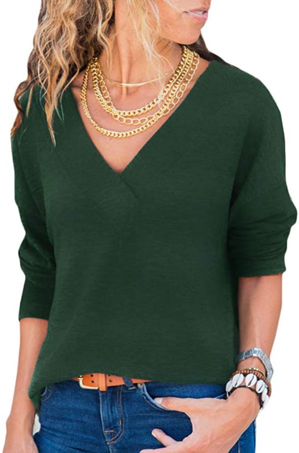 Knit Tunic V-Neck Blouse - Image 9