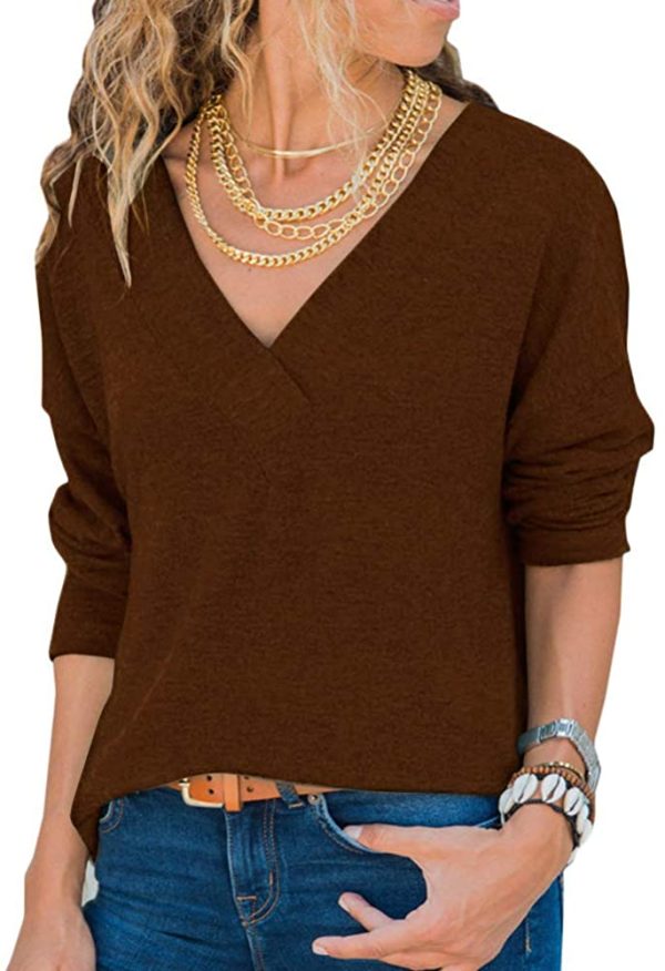 Knit Tunic V-Neck Blouse - Image 7