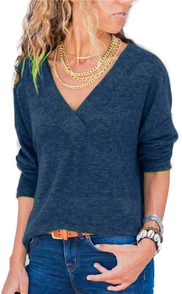 Knit Tunic V-Neck Blouse - Image 4