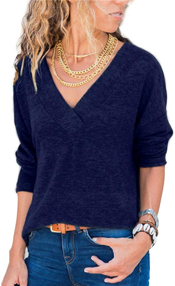 Knit Tunic V-Neck Blouse - Image 3