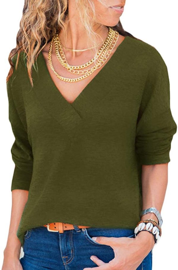 Knit Tunic V-Neck Blouse - Image 8