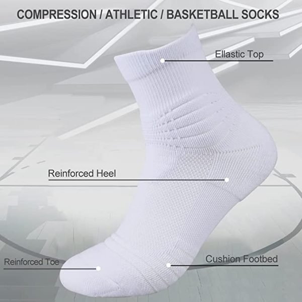 DA Men's and Women's Socks White
