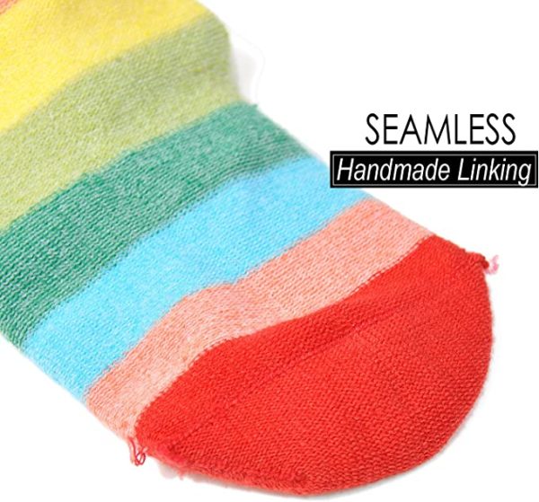 Girls Rainbow Stripe Cotton Socks