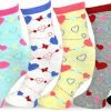 Girls Hearts Novelty Socks