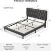 Bed Frame Queen Gray