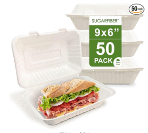 single compartment clamshell 9x6