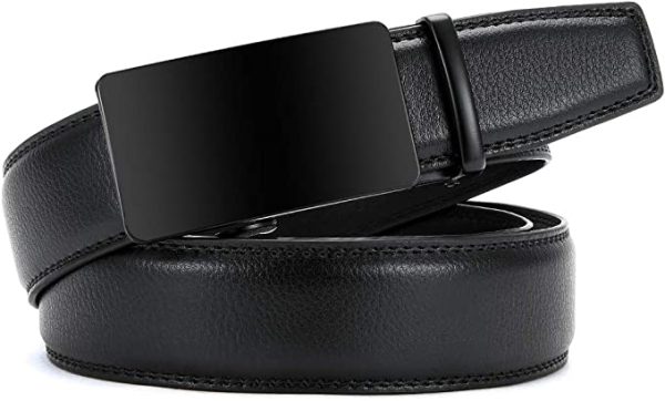 Classic, silky, ratchet leather belt.