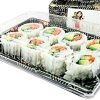 Disposable Sushi Box Black and Clear Lid