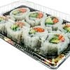Disposable Sushi Box Black and Clear Lid