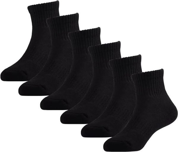 Girls All Black Athletic Socks