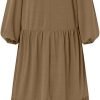Women Abaya Maxi Dress Brown