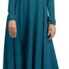 Women Abaya Maxi Dress Teal Blue
