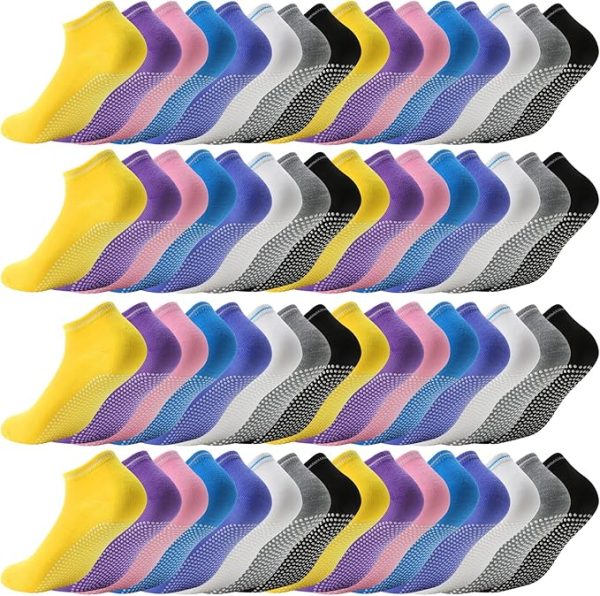 Women's Non-Slip Athletic Socks for Pilates and Yoga (40 Pairs)