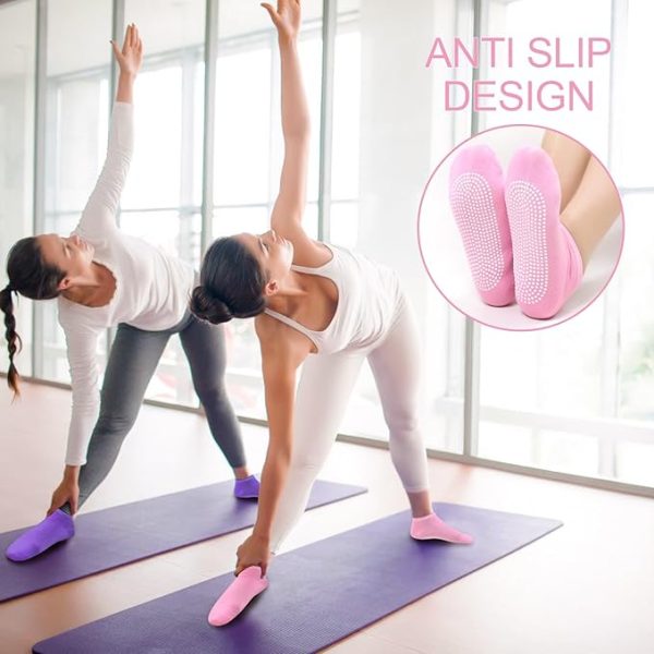 Womens Non-Slip Athletic Socks for Pilates and Yoga (16 Pairs)