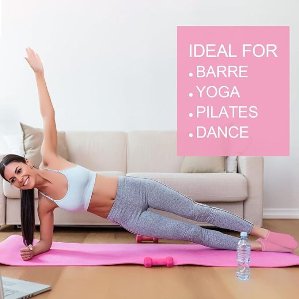 Womens Non-Slip Athletic Socks for Pilates and Yoga (16 Pairs)